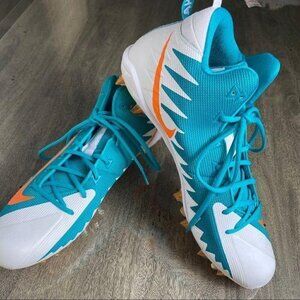 Nike Alpha Menace Shark 2 Football Cleats SZ 16 NWOT - Miami Dolphins Colors